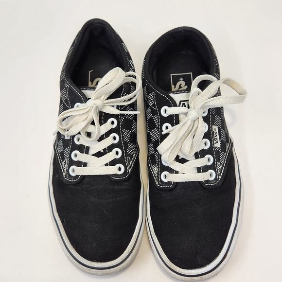 Vans Mens Atwood Black White Checkered Skater Shoes Sneakers Size 7.5 Canvas - Picture 2 of 9